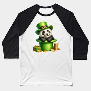 Panda Bear Hat for Patrick's Day Baseball T-Shirt